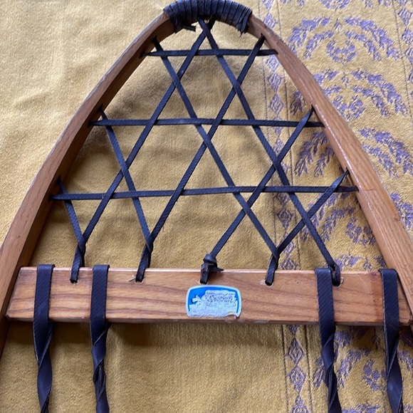 Snowshoes Snocraft Wooden Made in Maine, Like New Condition, Leather, Vintage - Picture 5 of 15